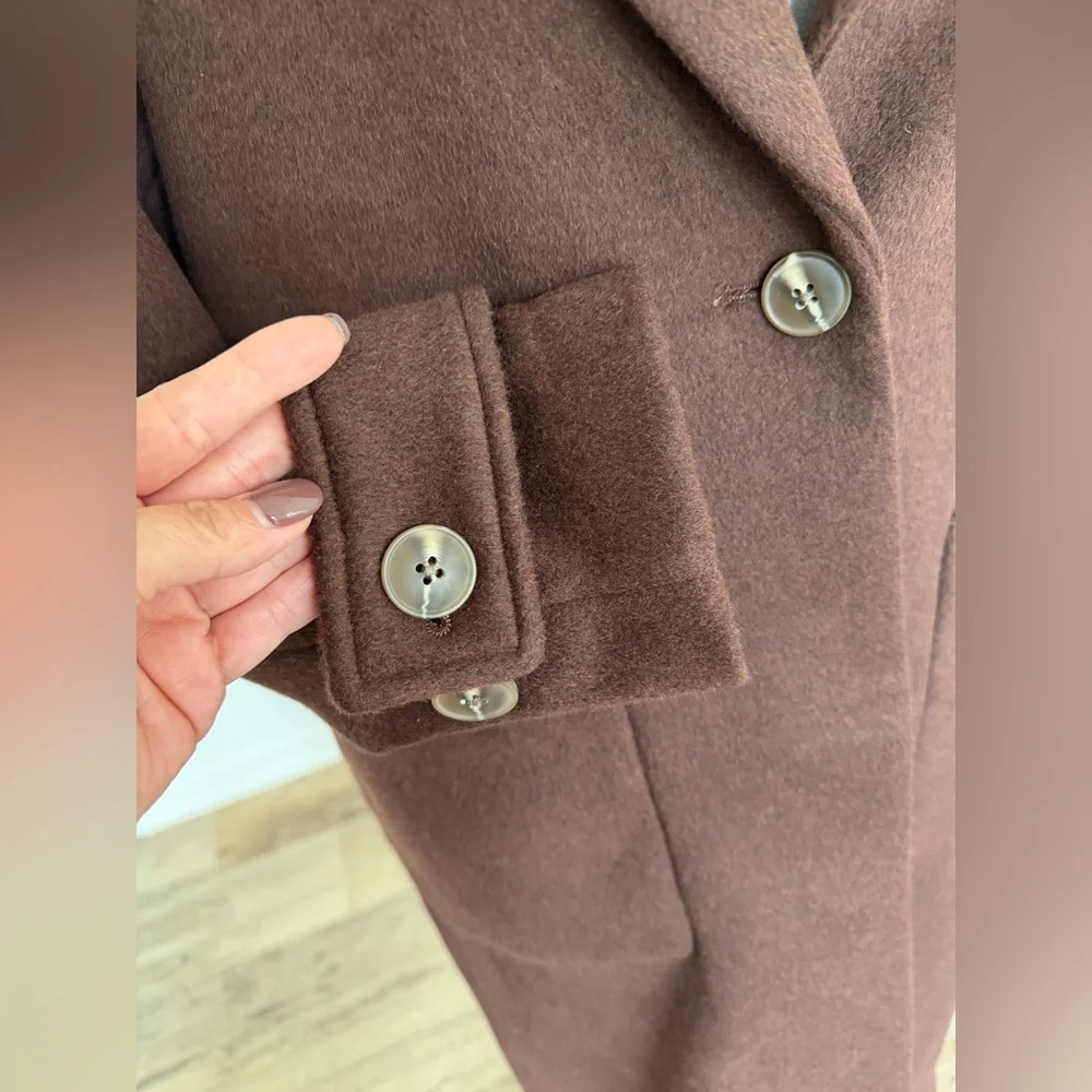 House of Harlow 1960 Chocolate Brown Wool Coat - Picture 2 of 8